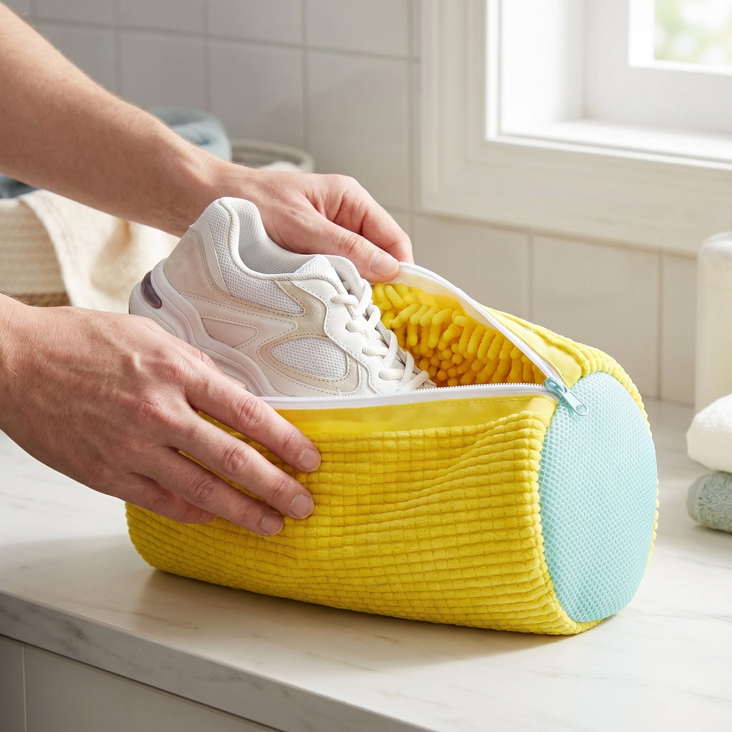 Reusable Shoe Washing Bag - Fits All Shoe Types for Washer & Dryer - Keep Your Footwear Clean!