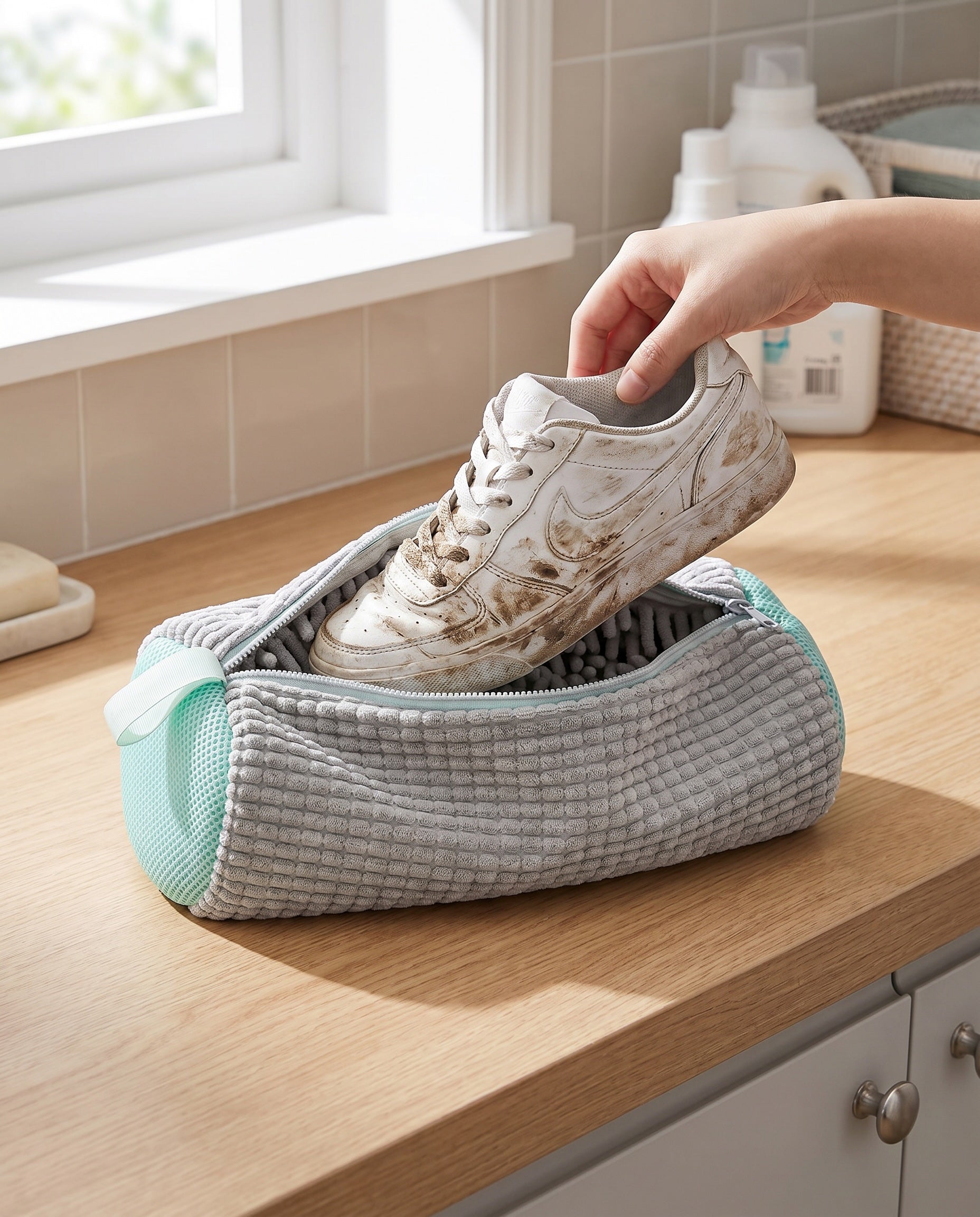 Reusable Shoe Washing Bag - Fits All Shoe Types for Washer & Dryer - Keep Your Footwear Clean!