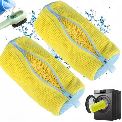 1/2/4PCS Shoe Washing Machine Bag with Liquid Shoe Brush Set Durable Laundry Shoe Bag and Soft Bristle Clean Brush for All Shoes